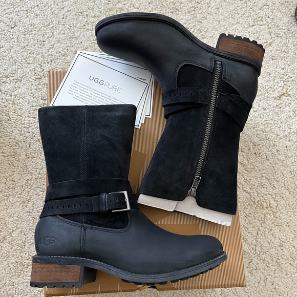 Buckle Boots Uggpure Boots UGG Women's Wilcox Buckle Biker Boots Stout